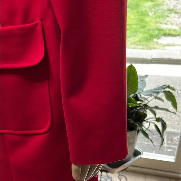 Chico’s Women's Red Jacket with Gold Zipoer Accents and Pockets Like New, Medium - Picture 6 of 14